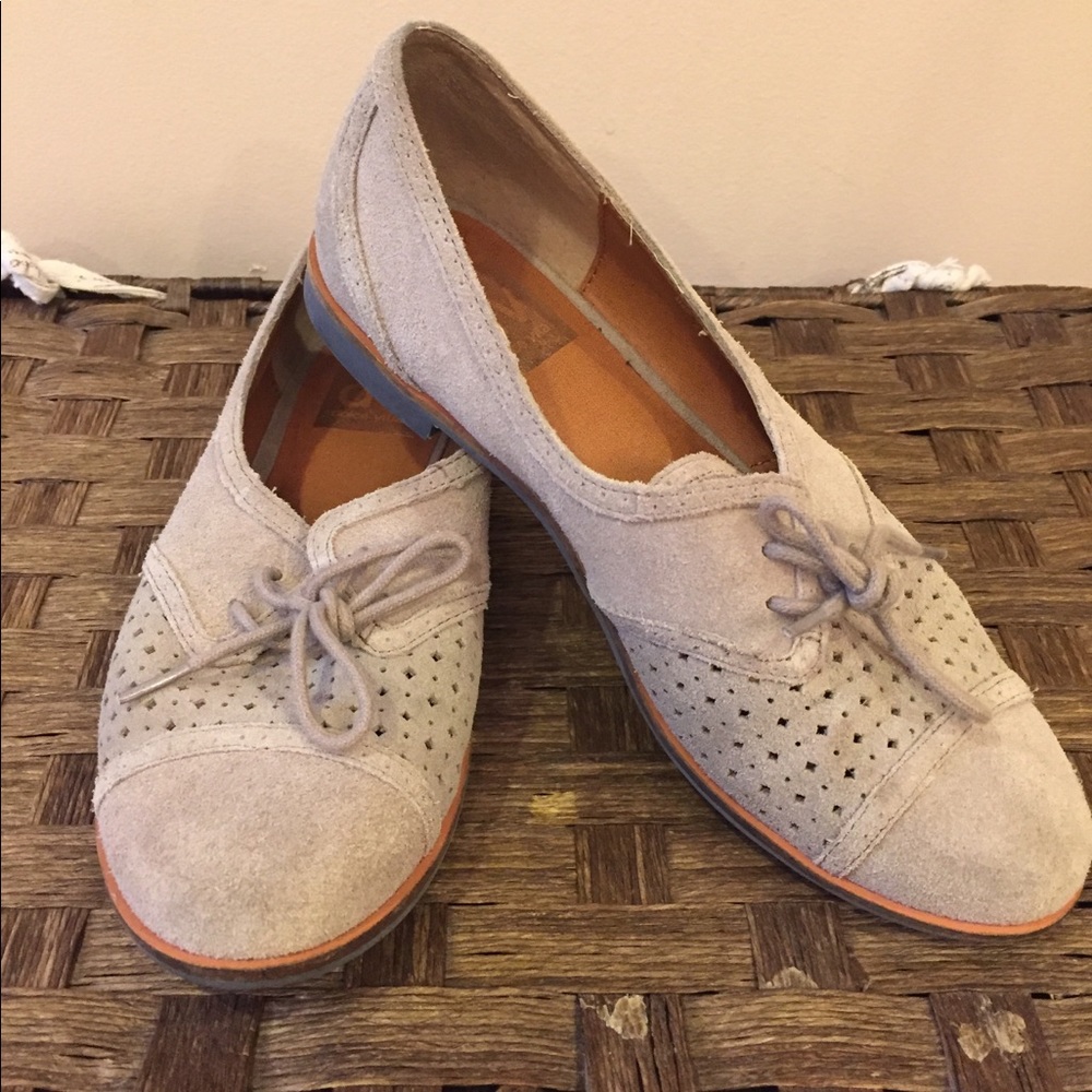 Grey Suede Saddle Shoes